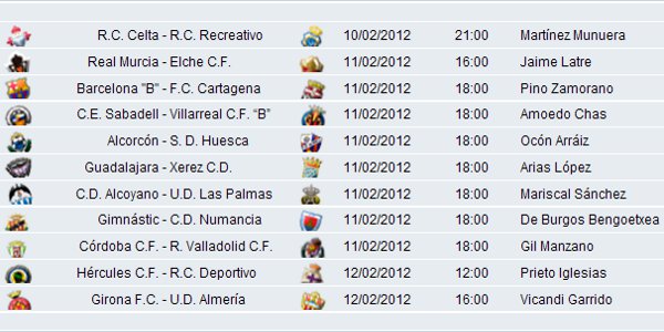 Liga 2011/12 2ª horarios y retransmisiones de la 24