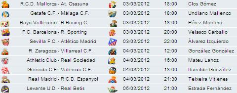 Liga Española 2011/12 1ª División: horarios y retransmisiones de la Jornada 25
