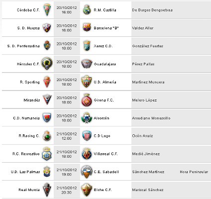 Liga Española 2012-2013 2ª División: horarios y retransmisiones de la Jornada 10