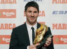 Leo Messi recibe su segunda Bota de Oro
