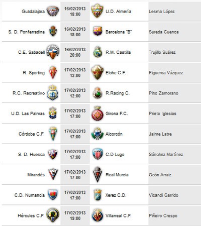 Liga Española 2012-2013 2ª División: horarios y retransmisiones de la Jornada 26