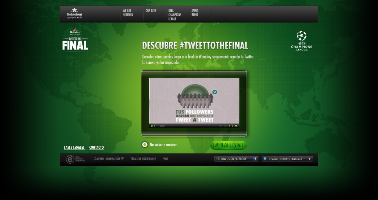 Heineken te lleva a la final de Wembley con ‘Tweet to the final’