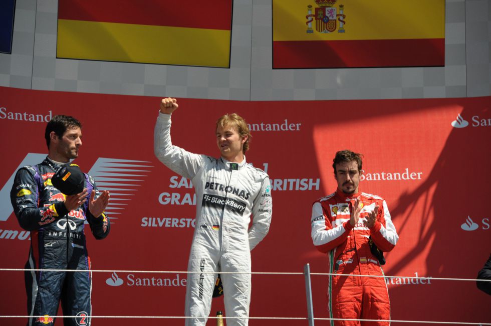 GP de Gran Bretaña 2013 de Fórmula 1: Rosberg gana por delante de Webber y Alonso, Vettel abandona