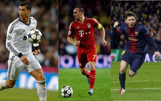 Ribery, Messi y Cristiano pelearán por ser el mejor jugador de la UEFA 2012-2013