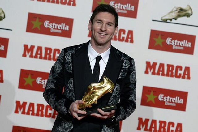 Leo Messi recibe su tercera Bota de Oro