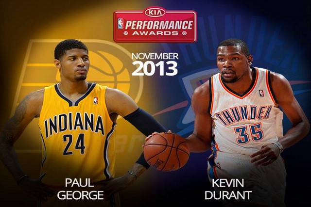 NBA: George y Durant, jugadores del mes de noviembre