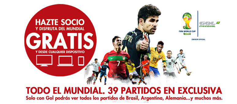 Gol TV regala a los nuevos abonados los 64 partidos del Mundial de Brasil