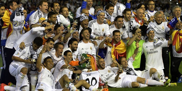 El Real Madrid festejando el título de Copa del Rey