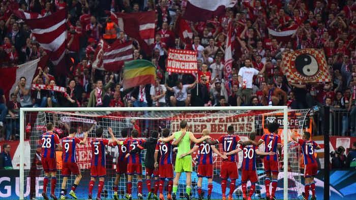 El Bayern celebra su clasificación a semifinales de la Champions