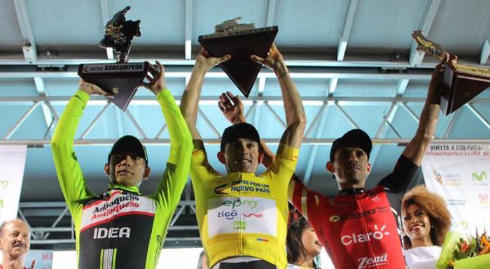 Óscar Sevilla en lo más alto del podio de la Vuelta a Polonia 2015