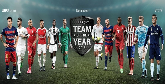 La UEFA anuncia los futbolistas candidatos al Once Ideal de 2015