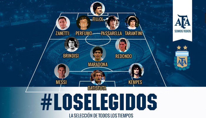 El once ideal de todos los tiempos de la selección de Argentina