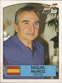Miguel Muñoz, en las cromos de la Eurocopa 1984