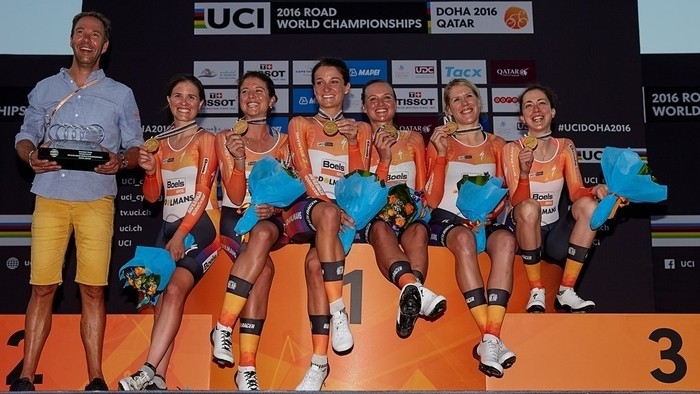 El equipo holandés Boels Doelmans ganó la crono por equipos femenina de Doha 2016