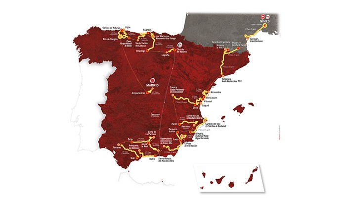 De Nimes a Madrid, el recorrido de la Vuelta a España 2017