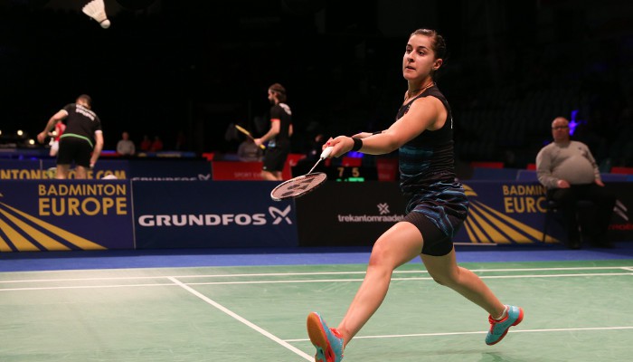 Carolina Marín, tricampeona de Europa de badminton