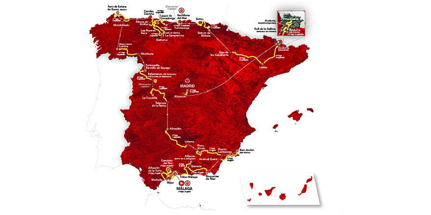 Mapa del recorrido de la Vuelta a España 2018