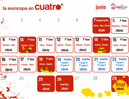 Cuatro confirma su horario de retransmisiones para la Eurocopa