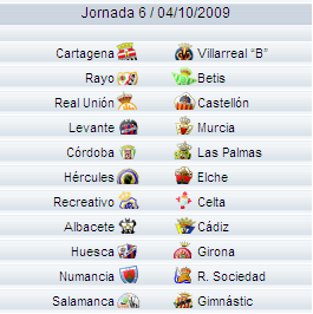 Liga Española 2009/10 2ª División: previa, horarios y retransmisiones de la Jornada 6