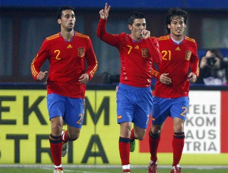 España golea 1-5 a la selección de Austria