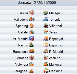 Liga Española 2009/10 1ª División: previa, horarios y retransmisiones de la Jornada 12 con el Barcelona-Real Madrid