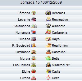 Liga Española 2009/10 2ª División: previa, horarios y retransmisiones de la Jornada 15