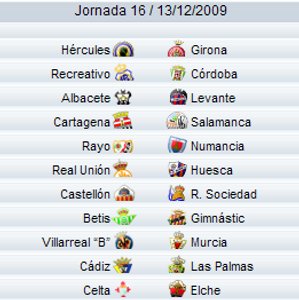 Liga Española 2009/10 2ª División: previa, horarios y retransmisiones de la Jornada 16