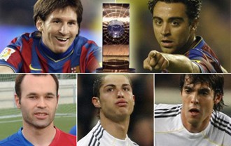 Messi, Xavi, Iniesta, Cristiano Ronaldo y Kaká son los candidatos al FIFA World Player