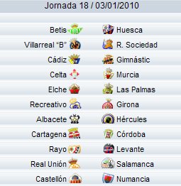 Liga Española 2009/10 2ª División: previa, horarios y retransmisiones de la Jornada 18