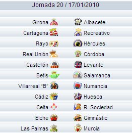 Liga Española 2009/10 2ª División: previa, horarios y retransmisiones de la Jornada 20