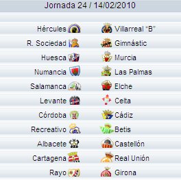 Liga Española 2009/10 2ª División: previa, horarios y retransmisiones de la Jornada 24