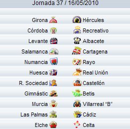 Liga Española 2009/10 2ª División: previa, horarios y retransmisiones de la Jornada 37