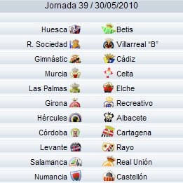 Liga Española 2009/10 2ª División: previa, horarios y retransmisiones de la Jornada 39