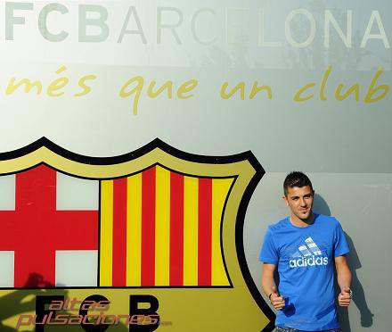 David Villa ya luce con la camiseta del F.C. Barcelona