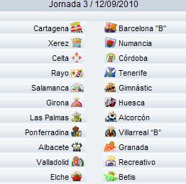 Liga Española 2010/11 2ª División: previa, horarios y retransmisiones de la Jornada 3