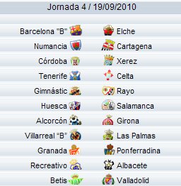 Liga Española 2010/11 2ª División: previa, horarios y retransmisiones de la Jornada 4
