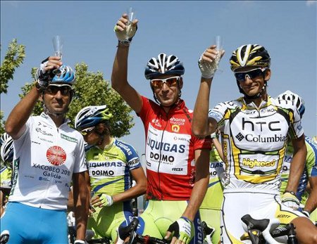 Nibali, Mosquera y Velits, podio de la Vuelta a España 2010