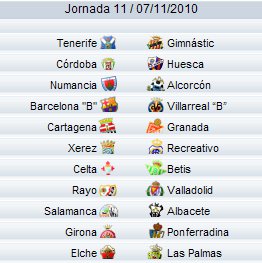 Liga Española 2010/11 2ª División: previa, horarios y retransmisiones de la Jornada 11