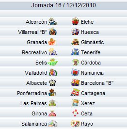 Liga Española 2010/11 2ª División: previa, horarios y retransmisiones de la Jornada 16