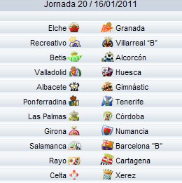 Liga Española 2010/11 2ª División: previa, horarios y retransmisiones de la Jornada 20