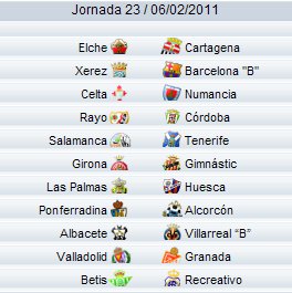 Liga Española 2010/11 2ª División: previa, horarios y retransmisiones de la Jornada 23