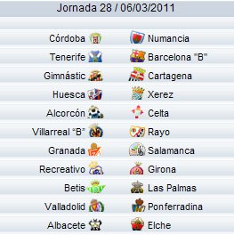 Liga Española 2010/11 2ª División: previa, horarios y retransmisiones de la Jornada 28