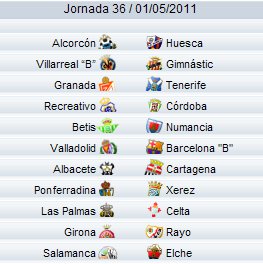 Liga Española 2010/11 2ª División: previa, horarios y retransmisiones de la Jornada 36