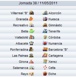 Liga Española 2010/11 2ª División: previa, horarios y retransmisiones de la Jornada 38