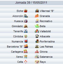 Liga Española 2010/11 2ª División: previa, horarios y retransmisiones de la Jornada 39