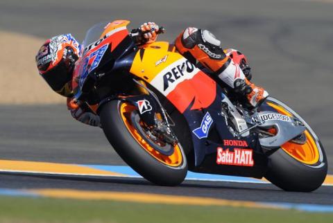 GP de Francia de motociclismo 2011: Stoner, Bradl y Terol comienzan mandando en los libres de Le Mans