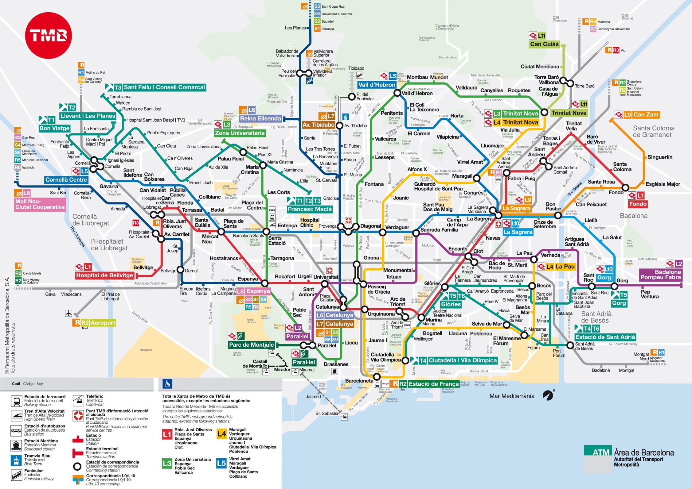 Plano Red de Metro Barcelona