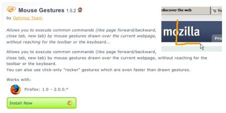 Extensión Mouse Gestures para Firefox