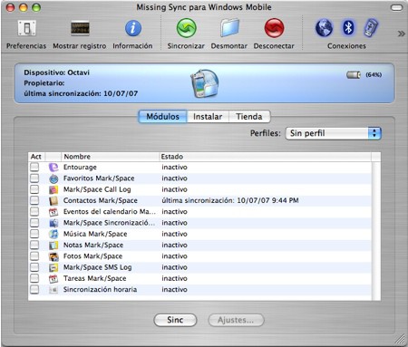 Sincroniza Windows Mobile 6 con un Mac