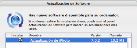 Actualización de iPhoto